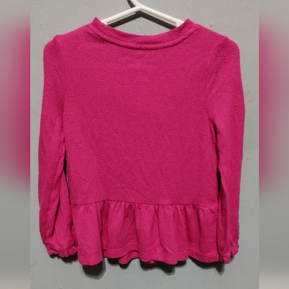 Cat & Jack 3T Toddler Girl's Cozy Foil Unicorn Long Sleeve T-shirt Babydoll Top - Picture 3 of 7